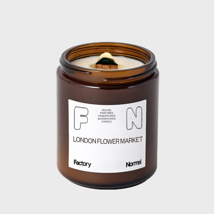 [Exclusive] Brown bottle wood wick candle 210g (large) - Garden collection